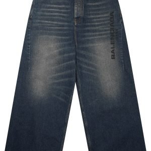 Junya Watanabe Cotton Denim Baggy Pants With Logo