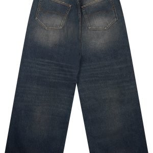 Junya Watanabe Cotton Denim Baggy Pants With Logo
