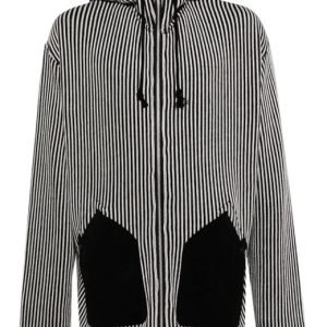Junya Watanabe Men’s Black Striped Knitted Hoodie