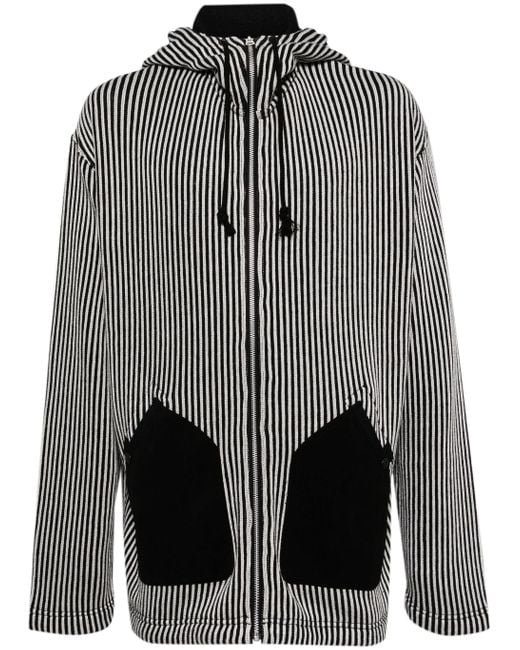 Junya Watanabe Men’s Black Striped Knitted Hoodie