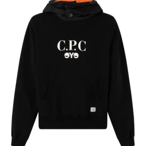 Junya Watanabe Men’s Black X c.p. Company Logo-Print Hoodie