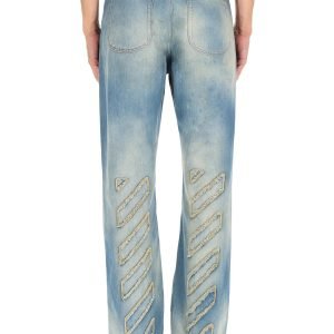 Junya Watanabe “Diag Raw Patch” Cotton Denim Jeans