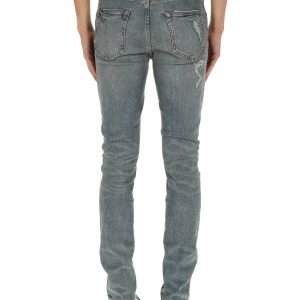 Junya Watanabe Cotton Denim Pants With Worn Details