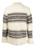 Junya Watanabe Stripe-Pattern Zip-up Cardigan