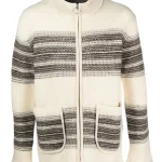 Junya Watanabe Stripe-Pattern Zip-up Cardigan