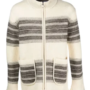 Junya Watanabe Stripe-Pattern Zip-up Cardigan