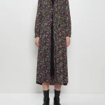 Junya Watanabe Georgette Flower Print Layered Wrap Dress