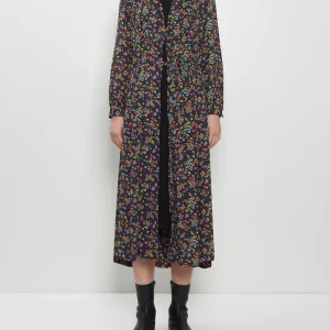 Junya Watanabe Georgette Flower Print Layered Wrap Dress
