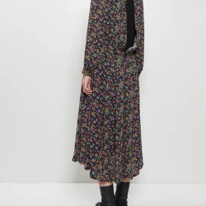 Junya Watanabe Georgette Flower Print Layered Wrap Dress