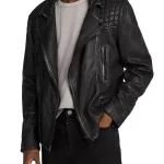 Allsaints Men's Cargo Leather Biker Jacket Black