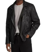 Allsaints Men's Cargo Leather Biker Jacket Black
