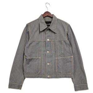Comme Des Garcons Homme Stripe Denim Jacket Men’s Striped Denim Outerwear Used
