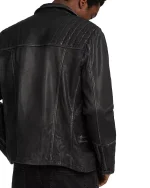 Allsaints Men's Cargo Leather Biker Jacket Black