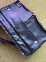 Porter Yoshida Leather Shoulder waist Pouch Body Bag Black