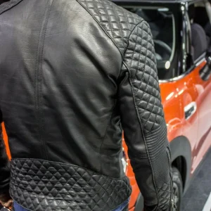 Men's Leather Jacket Cafe-Racer Retro Motorcycle Biker Black Real Leather