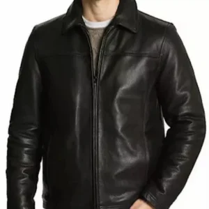Cafe Racer Biker Leather Jacket Black & Brown Soft Sheep Skin Leather