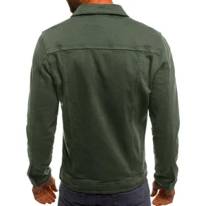 Men’s Premium Faded Denim Cotton Jean Button Up Slim Fit Jacket