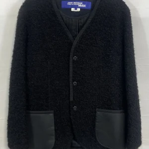 Junya Watanabe Cdg Man Black Boucle Wool Alpaca Cardigan Jacket