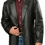 Brand New Men’s Genuine Soft Lambskin Leather Blazer Jacket Two Button Coat
