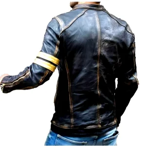 Men's Motorcycle Biker Leather Jacket Distressed Café Racer Genuine Lambskin