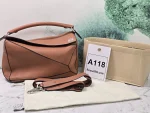 Loewe Puzzle Medium Tan Leather Shoulder Shoulder Bag
