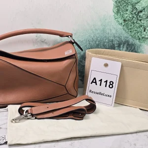 Loewe Puzzle Medium Tan Leather Shoulder Shoulder Bag