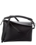 Loewe Puzzle Edge Mini Leather Shoulder Bag Women's Black