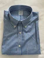 Brooks Brothers Men’s Shirt New Size 16.5/36 White Blue Stripe
