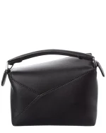 Loewe Puzzle Edge Mini Leather Shoulder Bag Women's Black