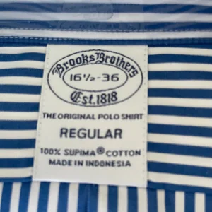 Brooks Brothers Men’s Shirt New Size 16.5/36 White Blue Stripe