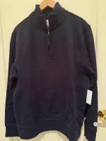 Nwt Men’s Large Brooks Brothers Navy French Terry Half-Zip Sweatshirt