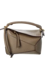 Loewe Puzzle Edge Mini Leather Shoulder Bag Women's Beige