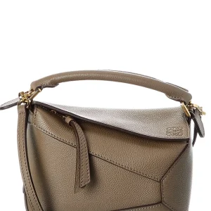 Loewe Puzzle Edge Mini Leather Shoulder Bag Women's Beige