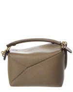Loewe Puzzle Edge Mini Leather Shoulder Bag Women's Beige