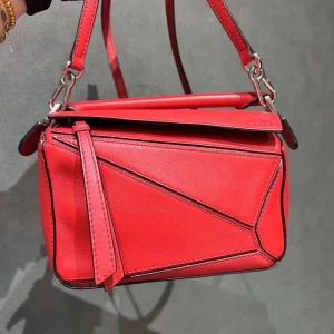 Authentic Loewe Puzzle Red Shoulder Bag