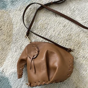 Loewe Mini Elephant Whipstitch Crossbody Bag Shoulder Bag Brown Leather