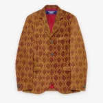Junya Watanabe Men's Damask Patten Blazer Red/Yellow