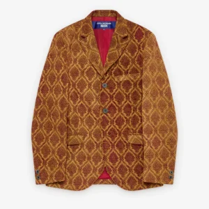 Junya Watanabe Men's Damask Patten Blazer Red/Yellow
