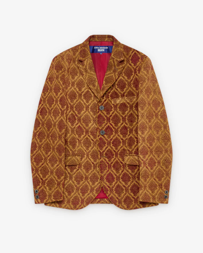 Junya Watanabe Men's Damask Patten Blazer Red/Yellow