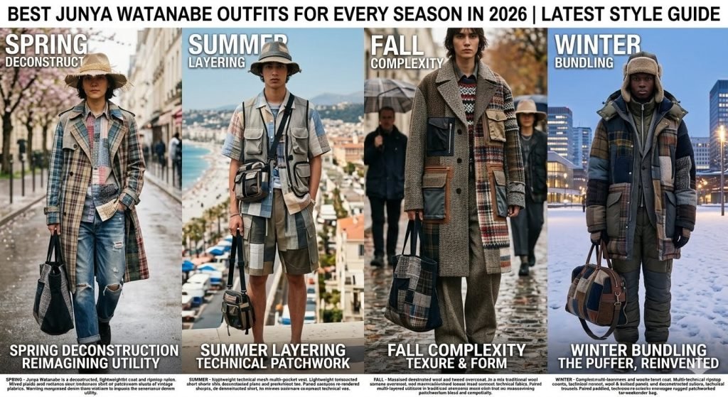 Best Junya Watanabe outfits for every season in 2026 featuring stylish designer clothing and modern fashion looks.