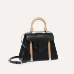 Black Leather Handbag for Women | Luxury Top Handle Bag