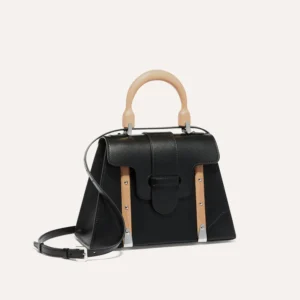 Black Leather Handbag for Women | Luxury Top Handle Bag
